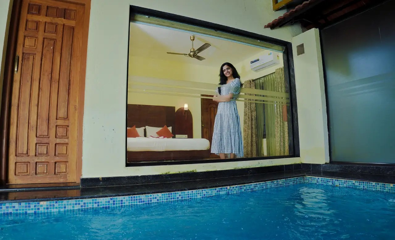 Luxury private pool villa surrounded by greenery in Indeevara , Wayanad