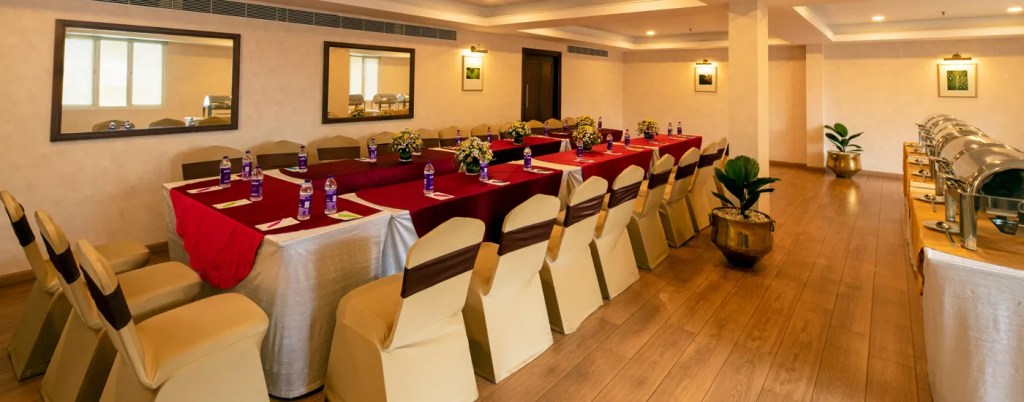 Pavilion Conference Hall at Monsoon Empress, ideal for small corporate meetings and private gatherings in Kochi.